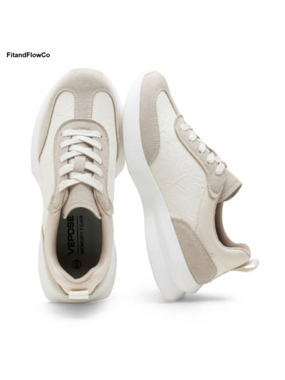 Platform Sneakers Memory Foam Lace Up Walking Shoes Lightweight Retro